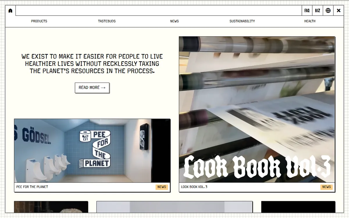 Full page of oatly.com